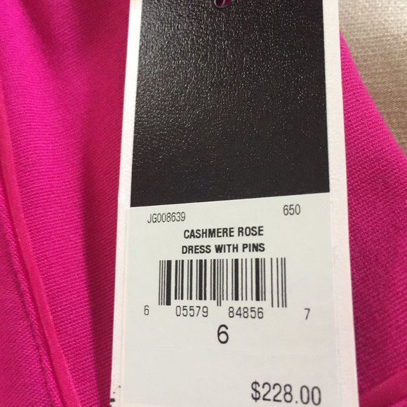 JUICY COUTURE BROOCH DETAIL PINK PONTE DRESS size 6 ~ RETAIL $228 - Picture 8 of 11